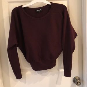 Express crop sweater burgundy